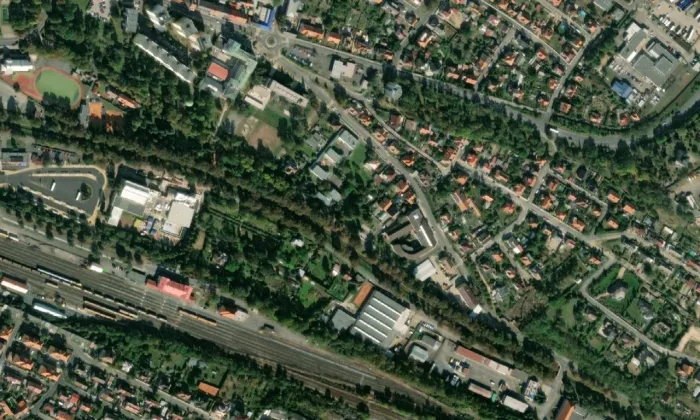 Lexova vila – letecký pohled