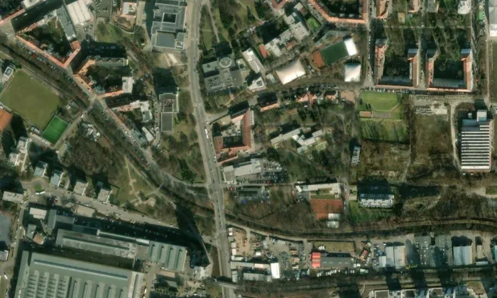 Lidový dům – letecký pohled