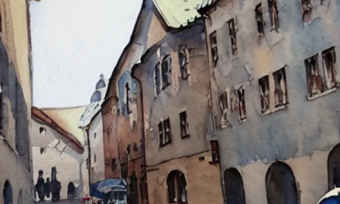 Linhartská – akvarel