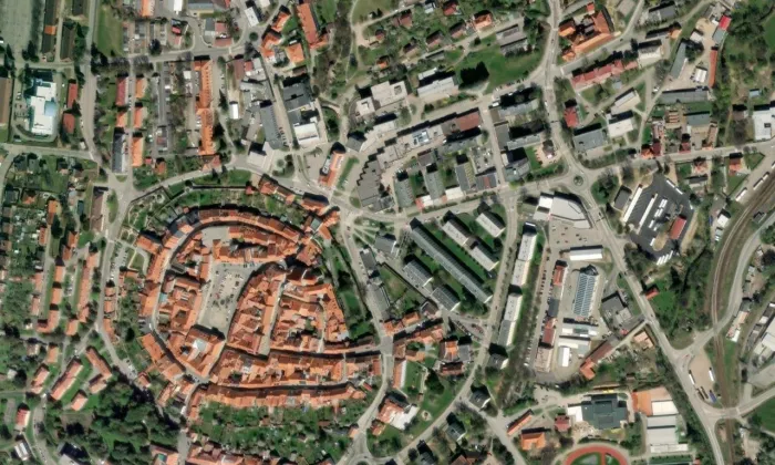 Literátská škola – letecký pohled