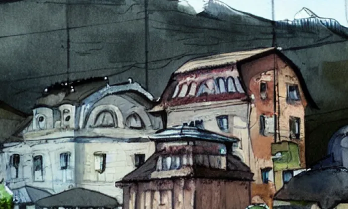 Loučovice – akvarel