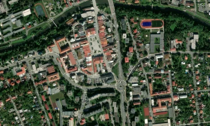 Měšťanský dům (Valašské Meziříčí, 1000129749) – letecký pohled