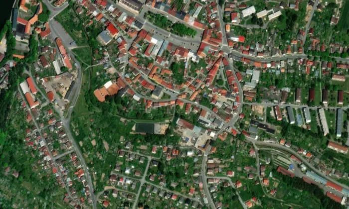 Měšťanský pivovar – letecký pohled
