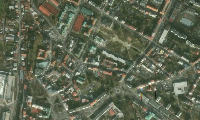 Městské divadlo Mladá Boleslav – letecký pohled