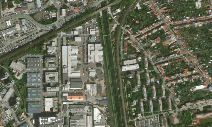 Městská jatka (Brno) – letecký pohled