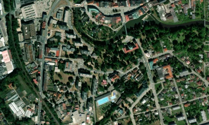 Městská knihovna – letecký pohled