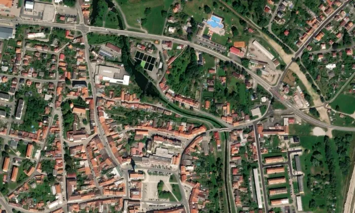 Městské opevnění (Soběslav) – letecký pohled