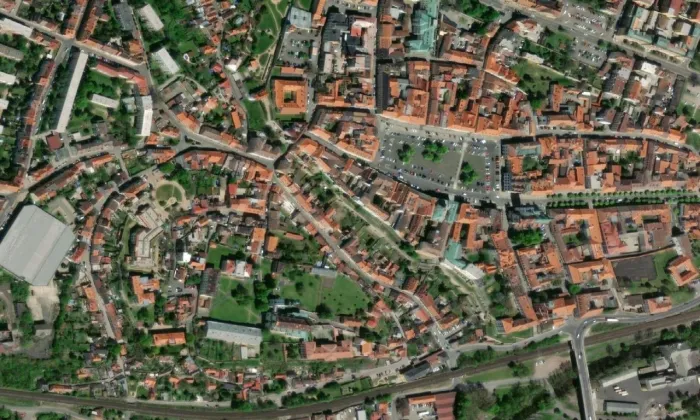 Městské opevnění Litoměřic – letecký pohled