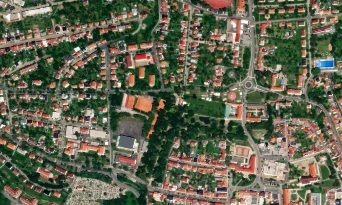 městské opevnění v Uherském Brodě – letecký pohled