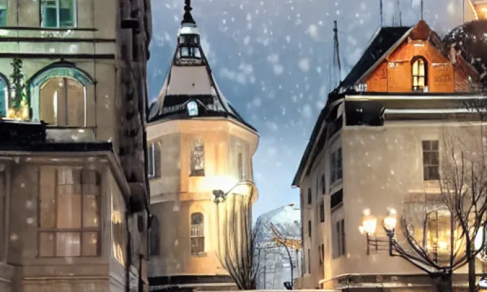 Městské opevnění ve Slaném – zima