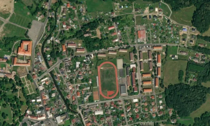 městská památková zóna Zákupy – letecký pohled