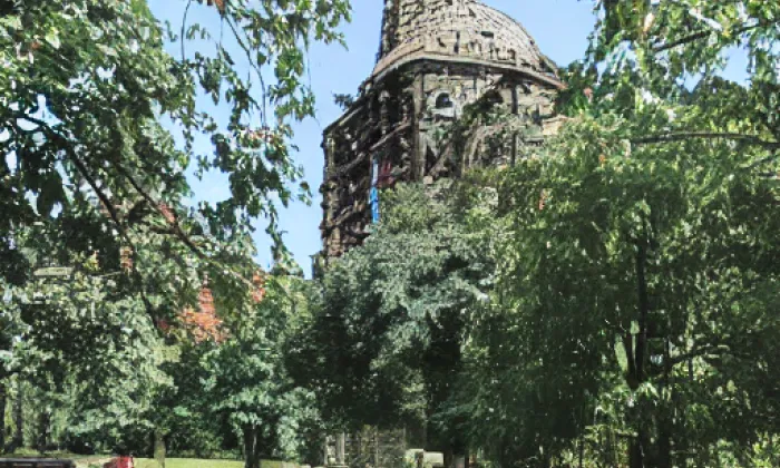 Městský park – akvarel