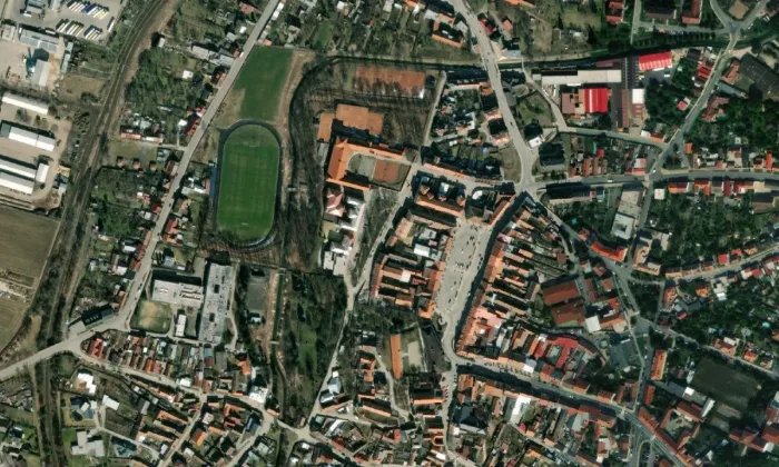 Městská spořitelna (Moravské Budějovice) – letecký pohled