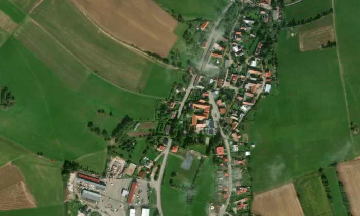 Maršovská rychta – letecký pohled