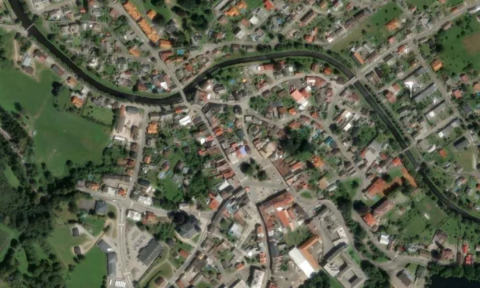 Mariánský sloup (Žamberk) – letecký pohled
