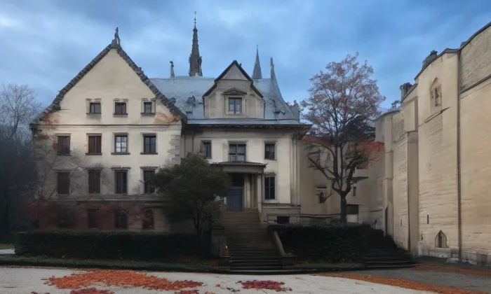 Mariánský sloup (Český Krumlov) – podzim