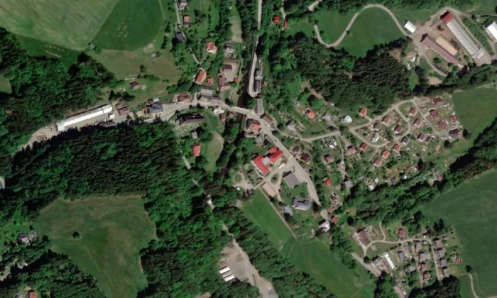Mariánský sloup (Klášterec nad Orlicí) – letecký pohled