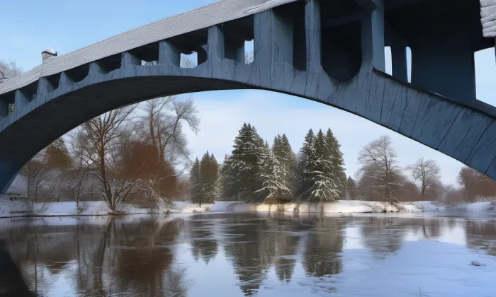 Masarykův most (Kralupy nad Vltavou) – winter