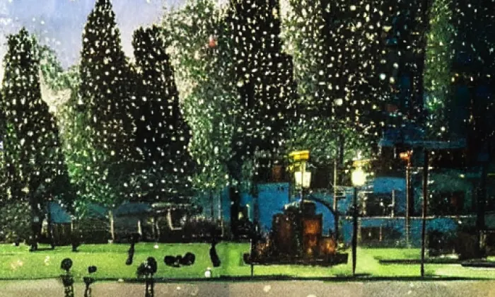 Masarykovy sady (Jaroměř) – noc