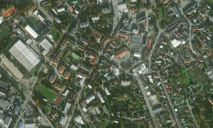 Medova vila – letecký pohled