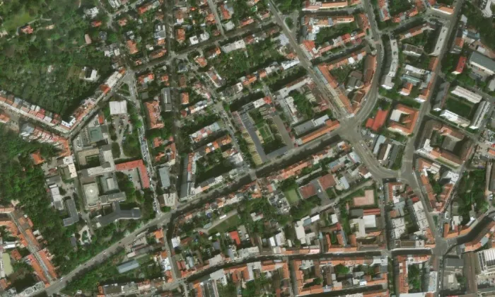 Merhautova čp. 931 – letecký pohled