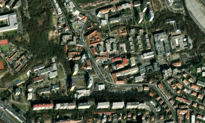 Michelský dvůr – letecký pohled