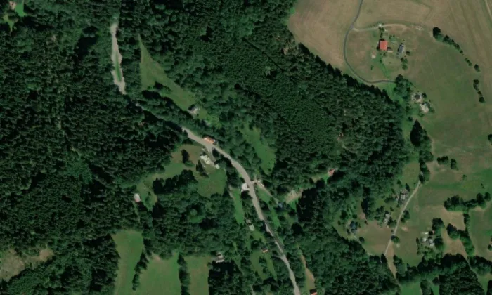 Mikoláškův mlýn – letecký pohled