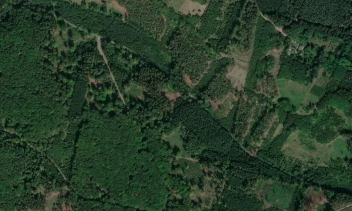 Milník (Líšnice, 1000142169) – letecký pohled