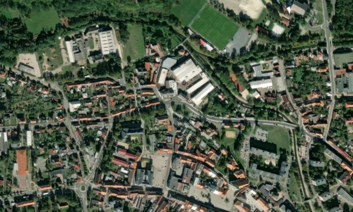 mlýn u Guthů – letecký pohled