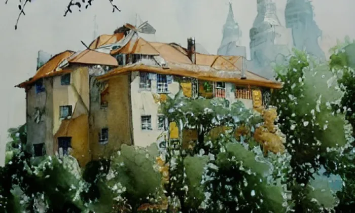 Mníšek pod Brdy – akvarel