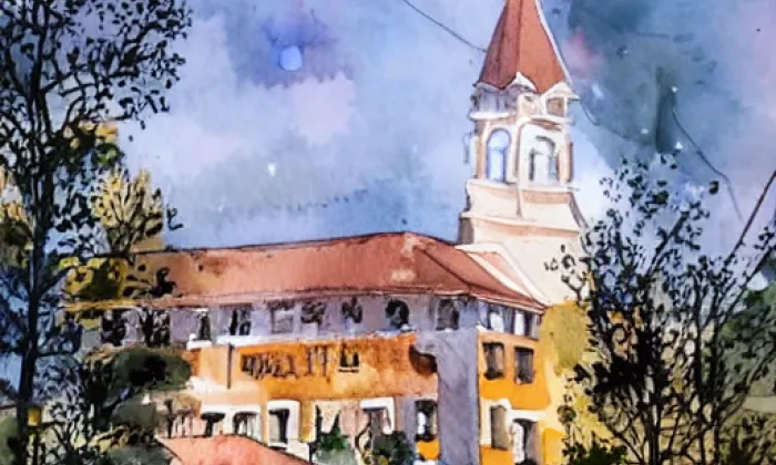 Moravský Krumlov – akvarel