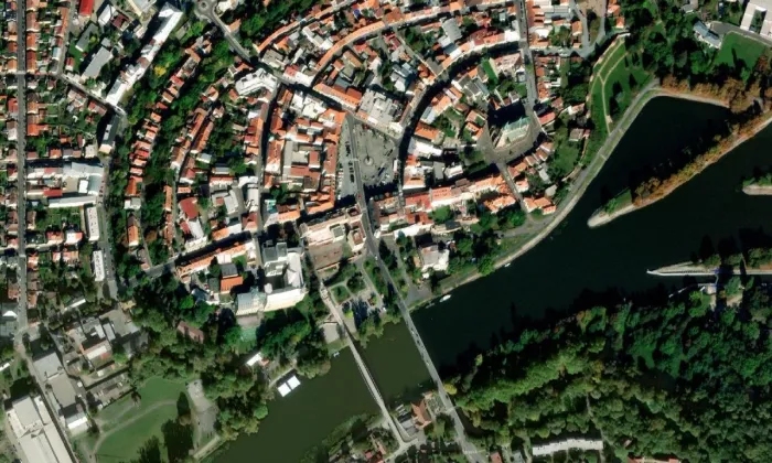 Morový sloup (Nymburk) – letecký pohled