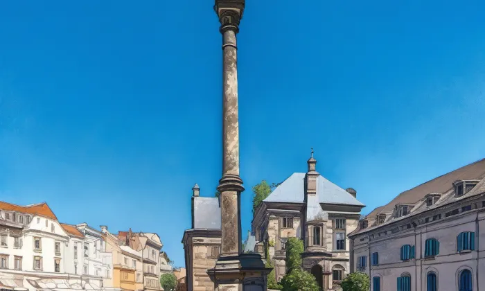 Morový sloup v Hradci Králové – léto