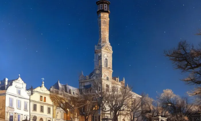 Morový sloup v Telči – noc