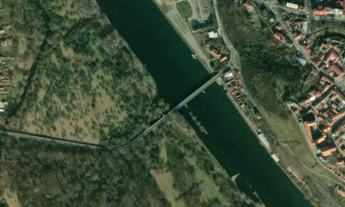 most Josefa Straky – letecký pohled