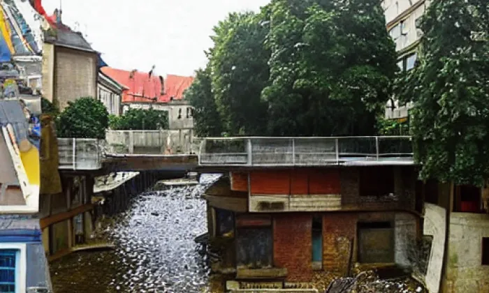 most na Slovanský ostrov – léto