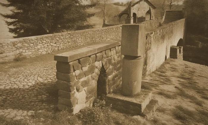 most přes Červený potok u kostela v Čermné – historical