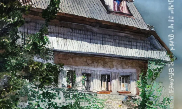 Mužákův statek – akvarel