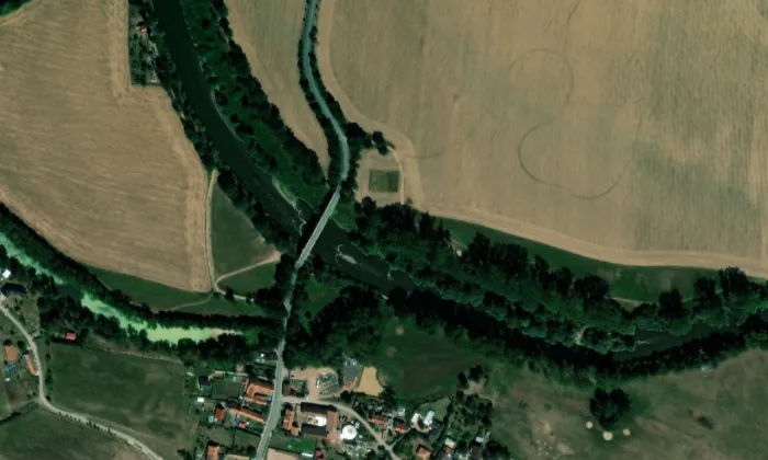 Němčický most – letecký pohled