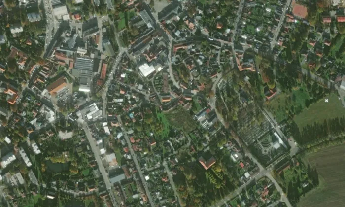Nápravníkovo stavení – letecký pohled