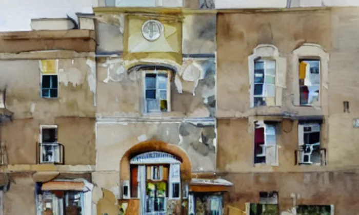 Národní dům – hotel Theatrino – akvarel