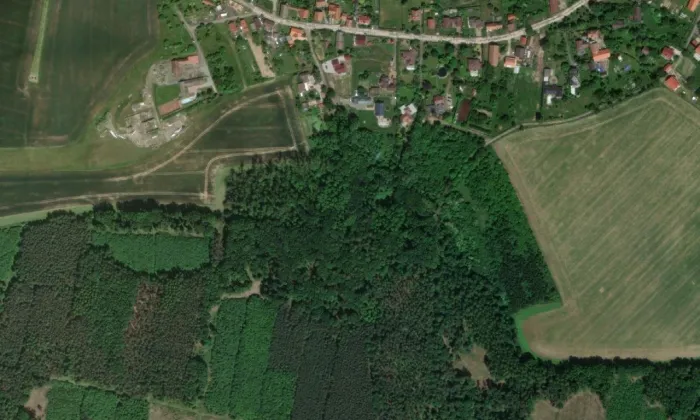 Na Valech (Horní Přím) – letecký pohled