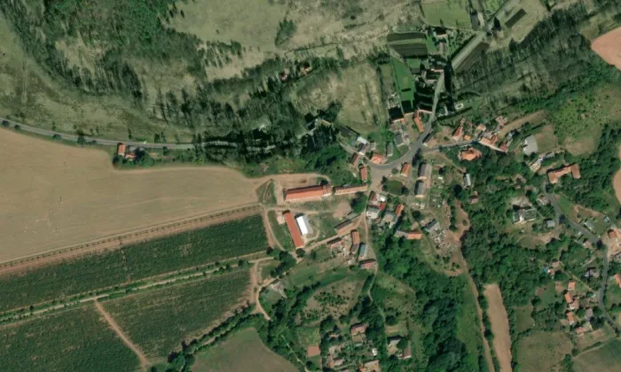 Nečemice – letecký pohled