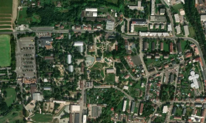 Neumannova vila – letecký pohled
