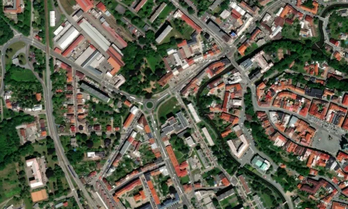 Neuperský dvůr – letecký pohled