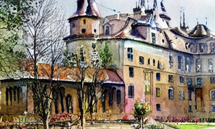 Nový hrad (Olomučany) – akvarel