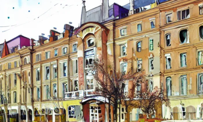 Nový královský palác – akvarel