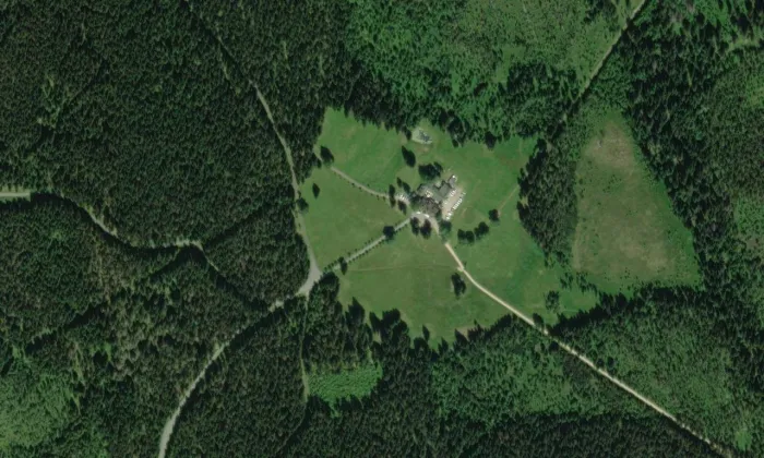 Nová Louka – letecký pohled