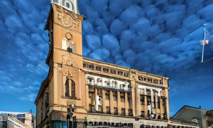 Nová radnice (Jablonec nad Nisou) – akvarel