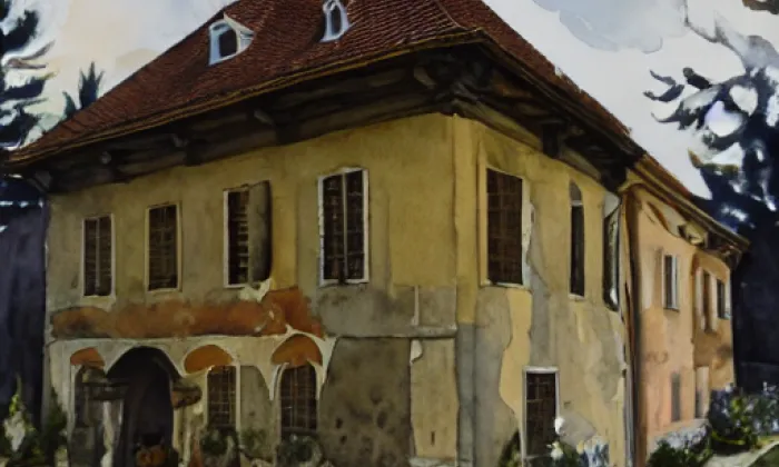 Nový zámek Chocenice – akvarel